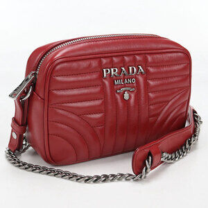 PRADA cross body shoulder bag chain diagram red